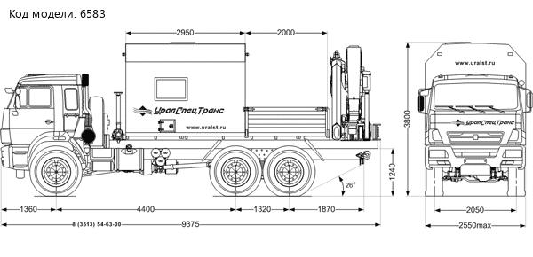 ПАРМ на шасси Камаз 43118-46 с грузовой платформой и КМУ ИМ-180
