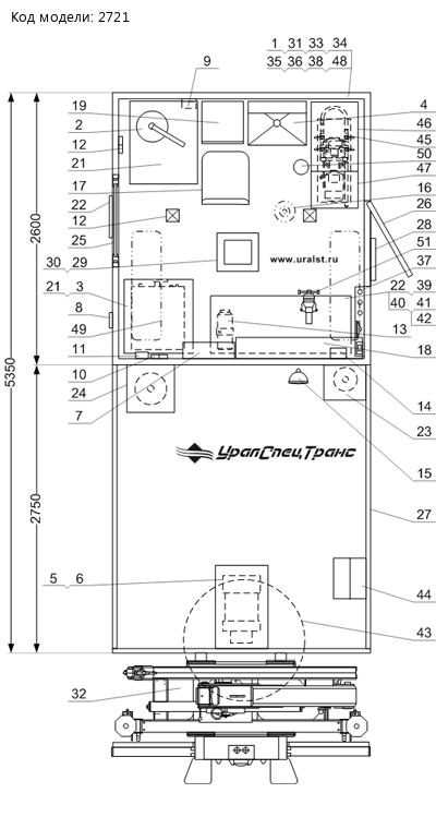 Планировка АНРВ Камаз 43118 с КМУ ИМ-55