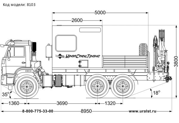АРОК с КМУ ИМ-95 УСТ 5453 Камаз 43118