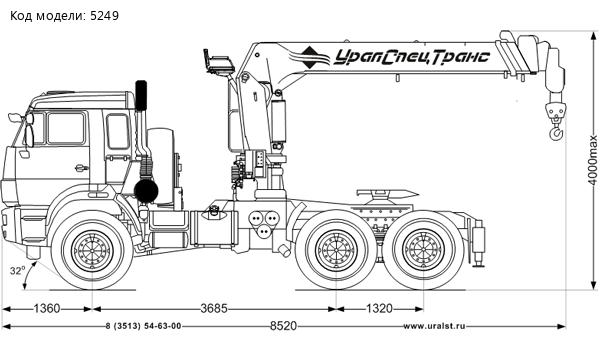 Седельный тягач Камаз 44108-RF с КМУ ИТ-180