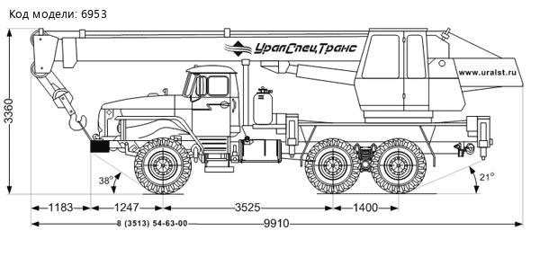 Автокран КС-3574 Ивановец на шасси Урал 5557
