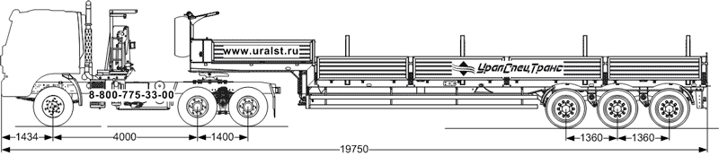 ТЯГАЧ АМТ N.V. 632910 (6Х6) (к.м 9248) и ППК 35ЛР-31-11КБ УСТ
