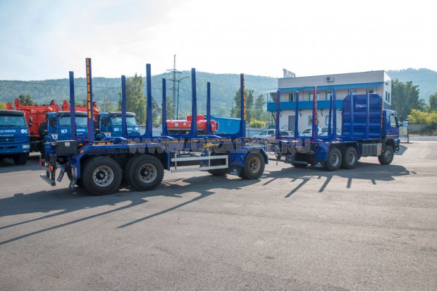 Прицеп-сортиментовоз ПСВ 25-34Д-7 BPW УСТ 94654J + Сортиментовоз VOLVO FM-TRUCK
