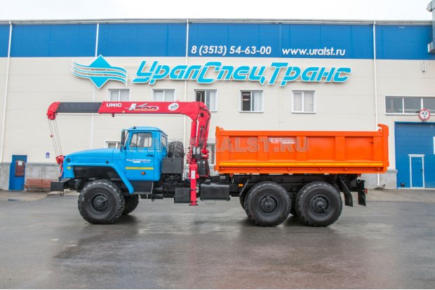 Самосвал Урал 4320 с КМУ UNIC URV-503