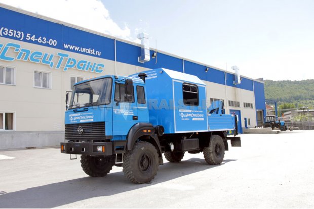 Грузопассажирский автомобиль на шасси Урал 43206-79ПН с КМУ ИМ-55