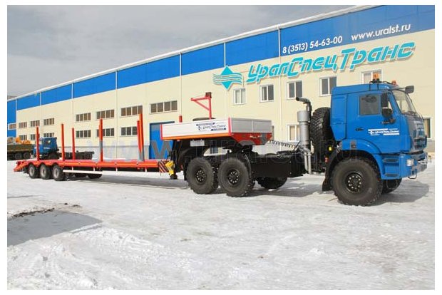 Седельный тягач Камаз 53504-6030-46 с полуприцепом-тяжеловозом 943303-123АУК