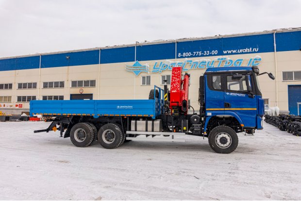 Бортовой автомобиль, УСТ 5453 с КМУ ИМ-320 SHACMAN (ШАКМАН) SX32586V385 (6х6) КБ 4575