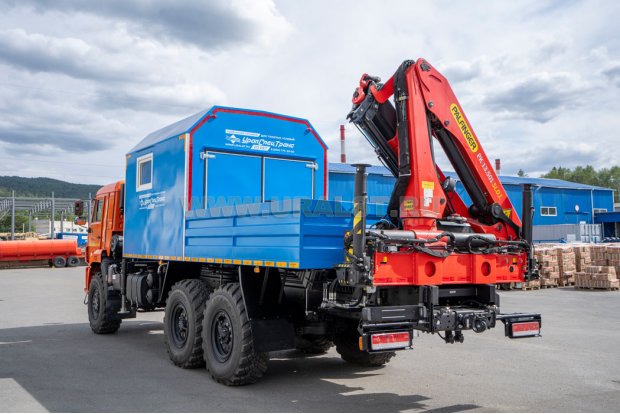 Автофургон ПАРМ с КМУ Palfinger PК 13.501 SLD1 (Палфингер) УСТ 5453 Камаз 43118 сп.м.